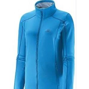 Salomon Discovery FZ Mid Layer Fleece Jacket Lightweight Full Zip Blue Women's M